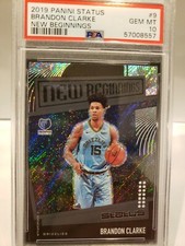🔥💎🔥 2019-20 Panini Status New Beginnings #9 Brandon Clarke PSA 10 Rookie 📈