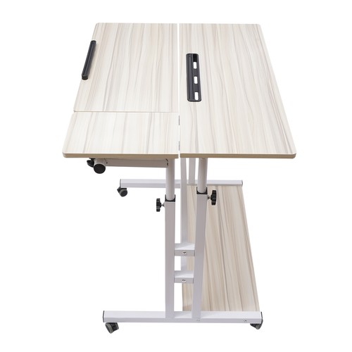 Rolling Laptop Computer Stand Table Cart Homes Desk Adjustable Angle + Height - Picture 19 of 23