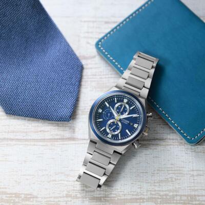 CITIZEN ATTESA CA0837-65L Eco-Drive Chronograph Blue Dial Titanium