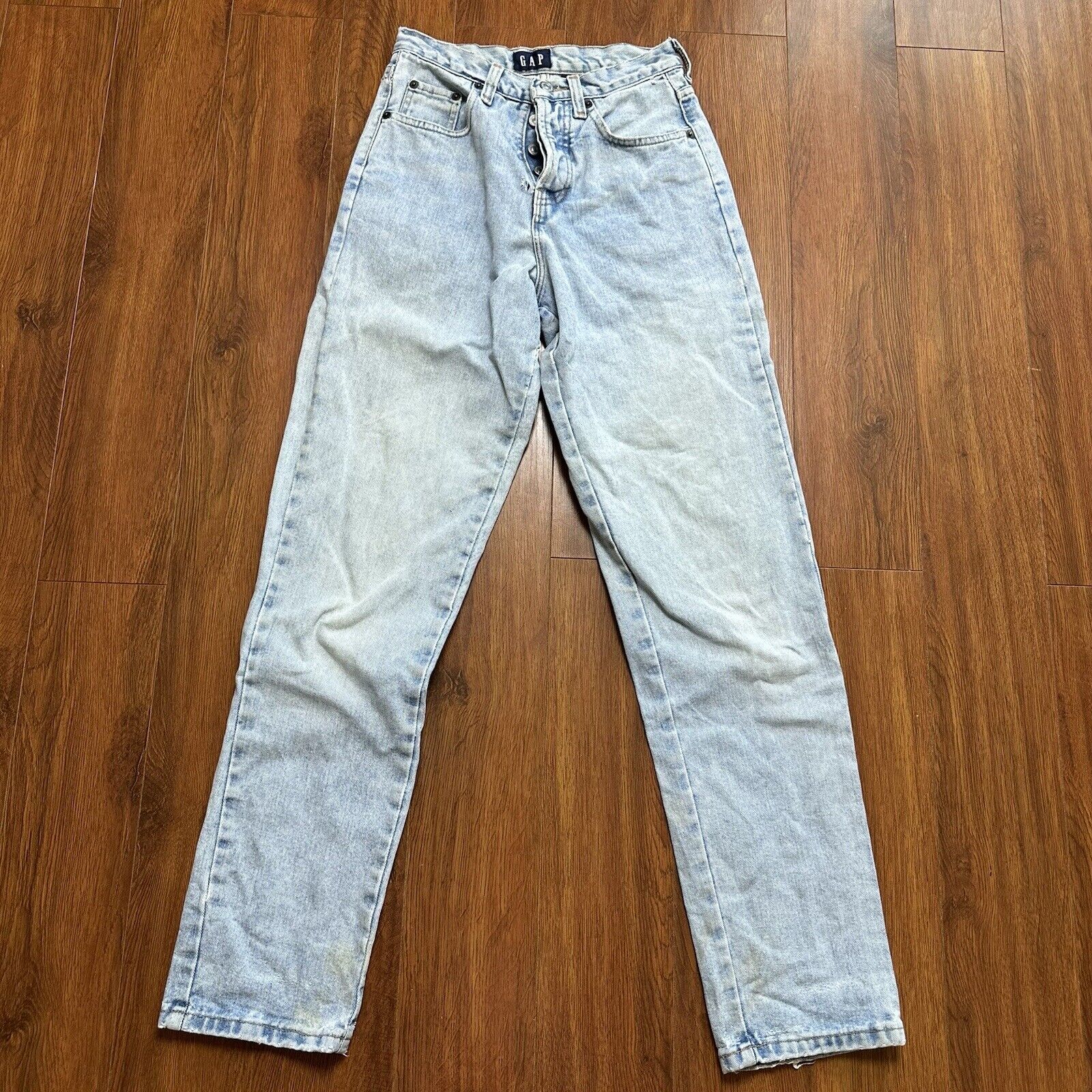 Vtg Gap Womens Light Wash Blue Jeans 3/4 Button F… - image 1
