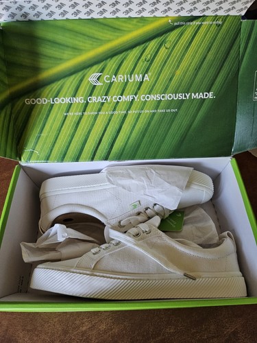 Cariuma OCA Low Canvas Turnschuhe weiß Damen 10 Männer 8,5 Skateboardschuhe NEU