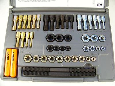 48pc Rethreading Set by Lang Tool made in USA Free Case when tap and die won't - Bild 1 von 3
