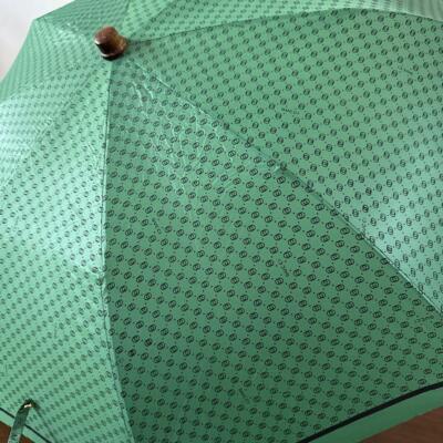 GUCCI old Gucci Folding Umbrella Green GG Logo Monogram Wooden