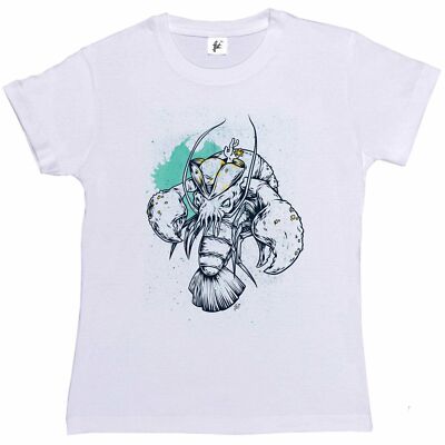 Hummer Piratenkapitän mit großen Krallen & Piratenhut Damen Boyfriend Fit T-Shirt