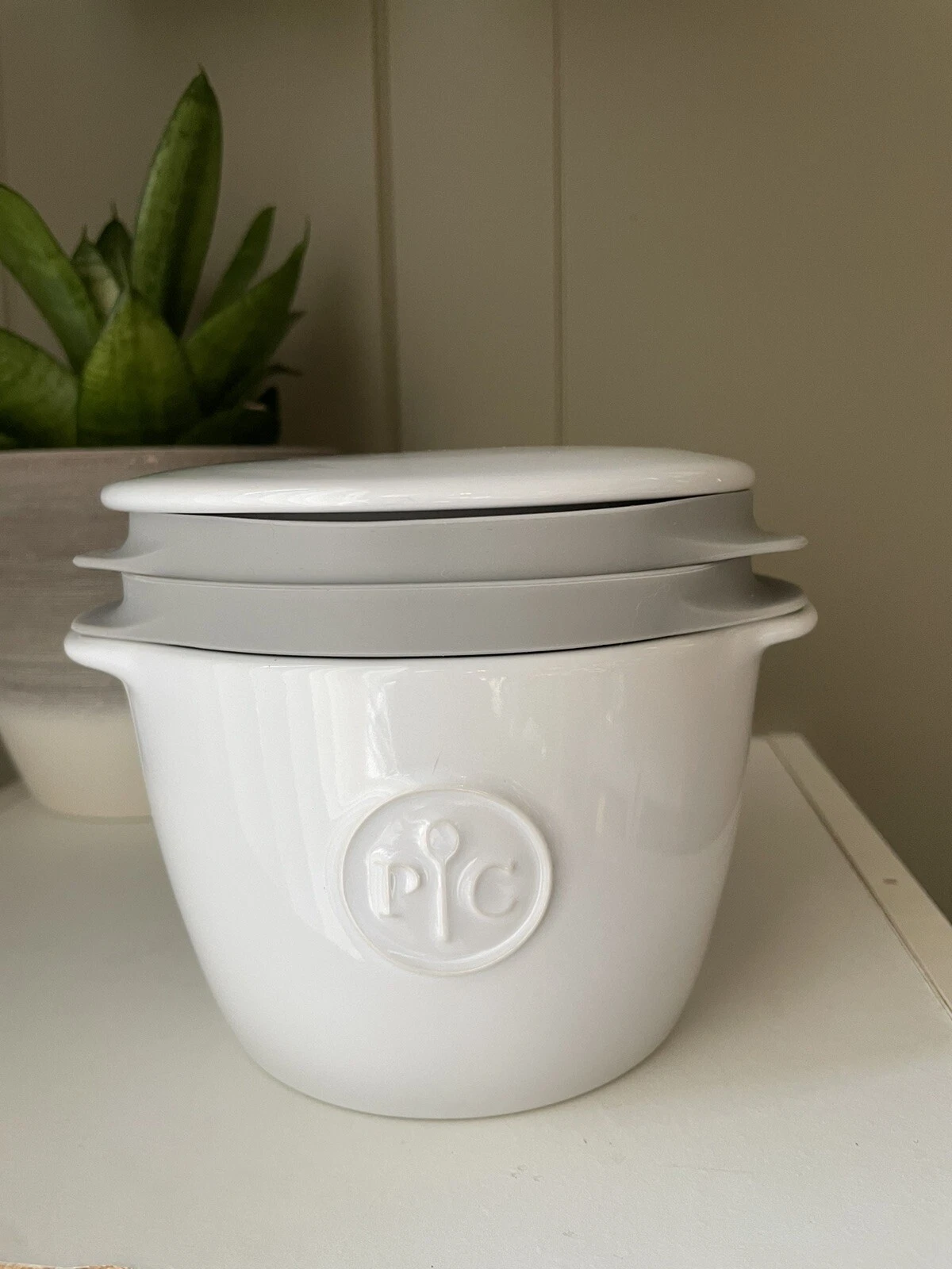 Pampered Chef Breakfast Sandwich Maker #2634 Ceramic White NEW No Box