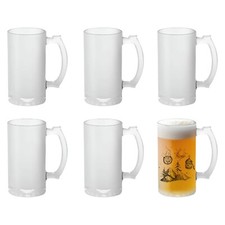 24 PCS 16oz Plain Frosted Sublimation Glass Mugs Blanks Bulk with Thick Matarial