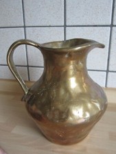sehr schwerer massiver Messing Krug 2,4Kg 16cm hoch Messingkrug Kanne Vase