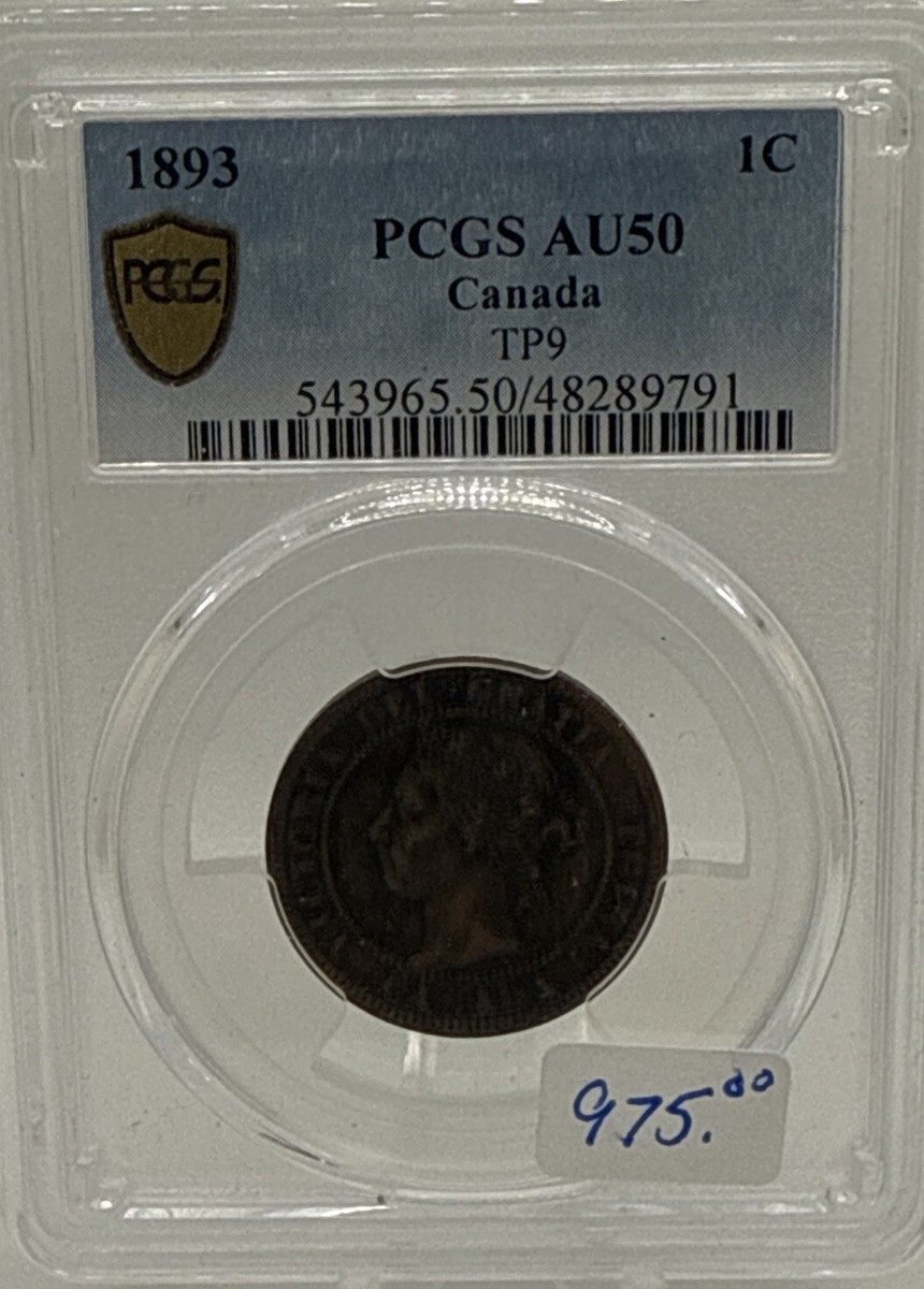 1893 Canada Large Cent - TP9 - PCGS AU50 A2 | eBay
