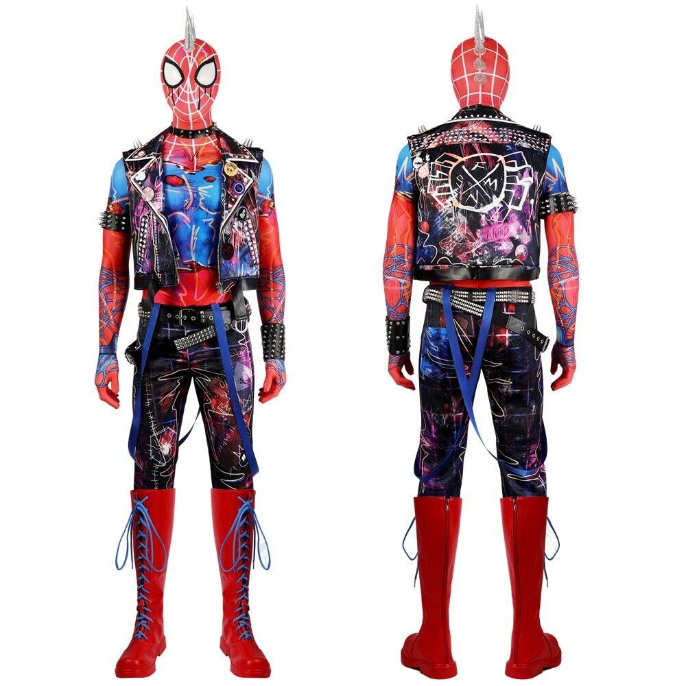 Spider-Punk Hobie Brown Costume Spider-Man: Across the Spider-Verse Cosplay Suit
