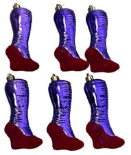 Vintage Christmas Ornaments Y2K IKEA Red High Heel Shoes Purple Stockings Lot 6