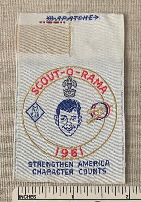 VTG 1961 Strengthen America Character Counts Boy Scout-O-Rama Woven ...
