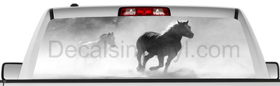 Rear window graphic view thru decal sticker, horse, pickup truck SUV Vans