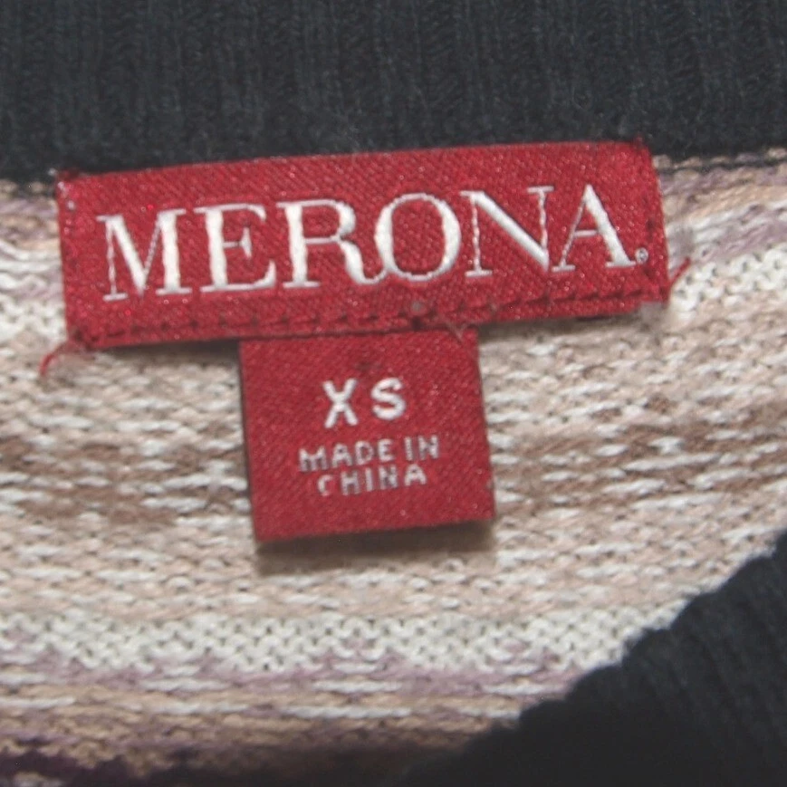 🖤 Suéter Cárdigan Merona Fair Isle - Para Mujer XS - Pullover Negro Tejido Foto 2 de 4