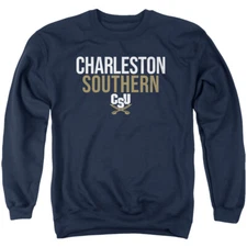 Charleston Southern Adult Crewneck Sweatshirt Stacked, Navy, S-3XL