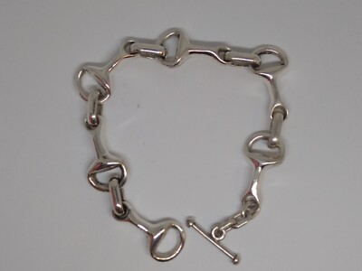 Vintage, Sterling , Heavy, Snaffle Bit Style, Toggle Bracelet Made in Mexico.