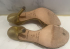 Womens KATE SPADE NEW YORK Gold strappy slingback heels Size 8.5 US EUC shoes — photo 7