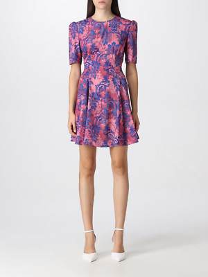 Versace Jeans Couture Floral Printed Crewneck Dress
