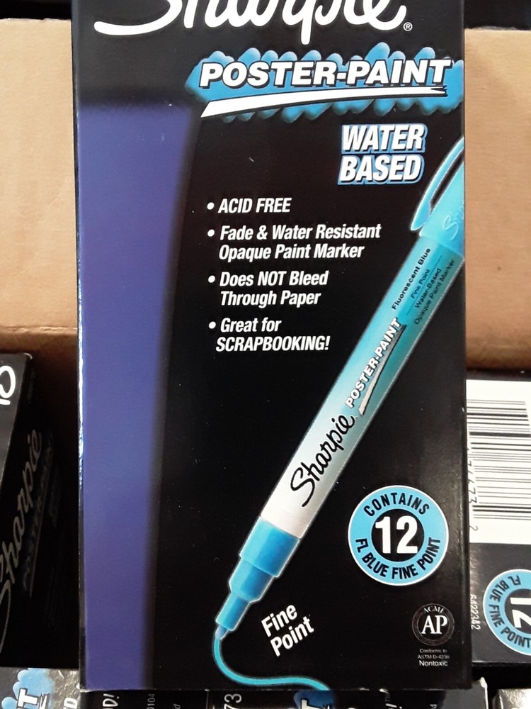 Sharpie Poster-Paint Scrapbooking Markers, Medium Point, light blue 12-Count