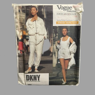 Vtg Vogue DKNY Sewing Pattern 2453 Jacket/Bodysuit/Shorts/Joggers 18 20 22 Uncut