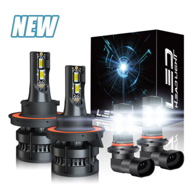 For 2007-2012 Dodge Caliber - 9008 LED Headlight Hi/Lo + 9145 Fog Light Bulbs