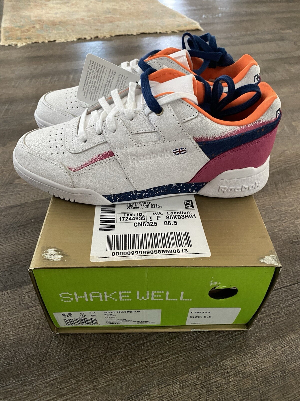 Reebok Montana Cans Workout White Ultramarine Men’s 6.5