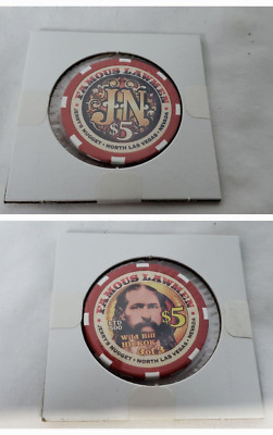 Jerrys Nugget Famous Lawmen Wild Bill Hickok $5 Casino Chip LTD 500 3 of 3 Vegas