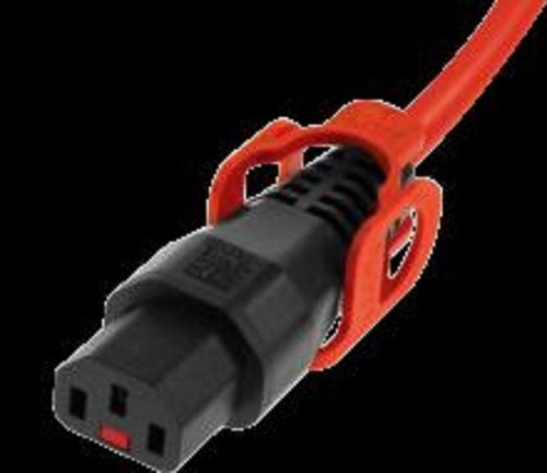 Stromverlängerungskabel IEC C14 Stecker auf IEC C13 Buchse Schloss Plus orange 1,5 m - Bild 2 von 3