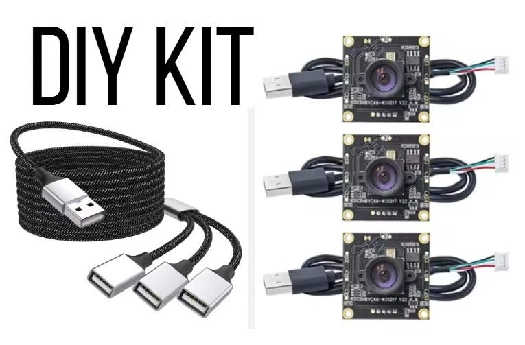 CLICK'N'SCORE Autoscoring DIY Set - OV9732 Kameras HBVCAM + 3 auf 1 USB Kabel für Autodarts