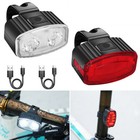 LED Mountain Bike Lights Bicycle Taillight Front Rear Lamp Set Rechargeable USB
