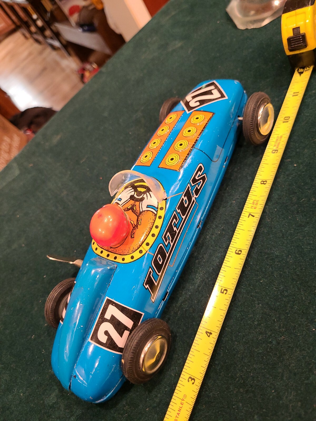 ASC Japan rare vintage 9 1/2 long tin friction open wheel Lotus 27