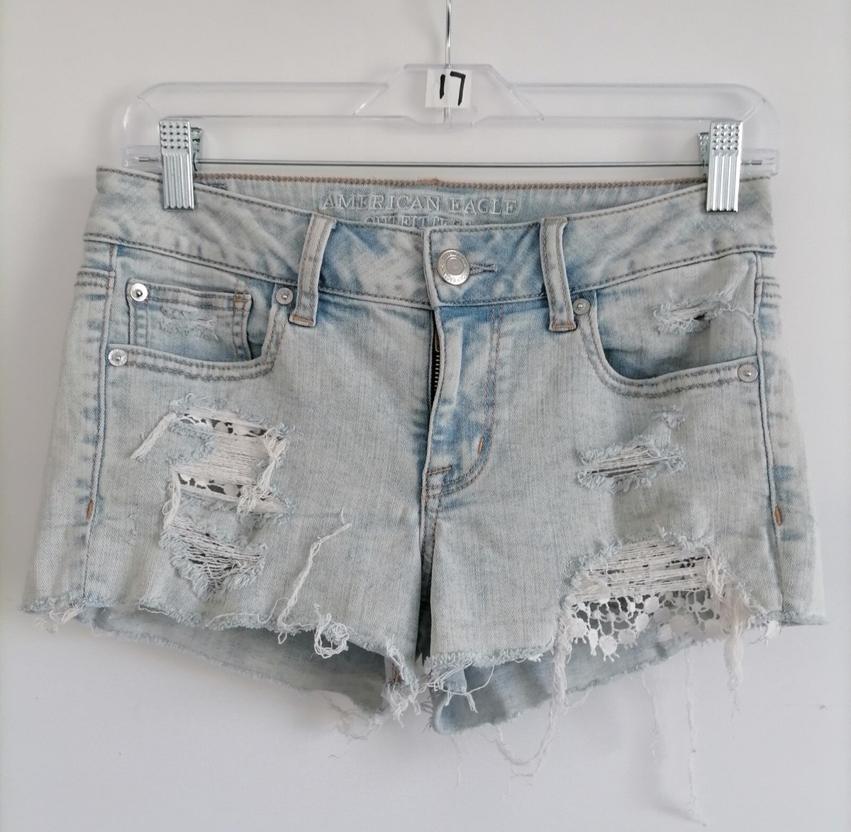 American Eagle Outfitters American Eagle Outfitters Women's Plus Size 18 Blue High Rise Cut-Off Denim Shorts