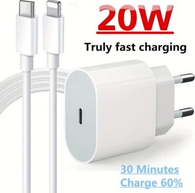 Ladegerät + schnell Ladekabel 20W Type C auf iPhone für Orginal iphone 14 13 12 