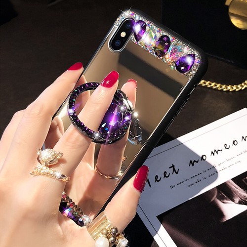 Glitter Crystal Mirror Diamond Case w/Ring For Samsung S21 S20 10 Note20 10 9 - Picture 10 of 13