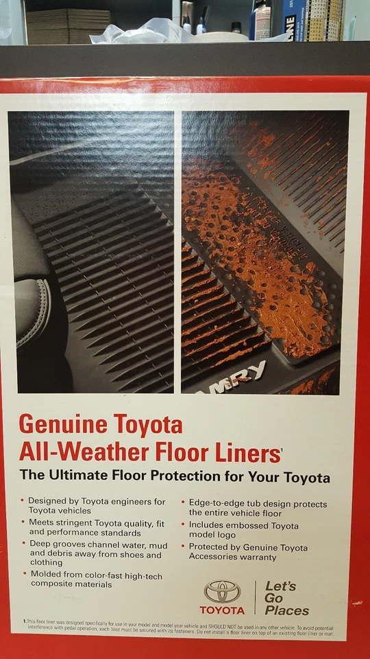 Tapete forro de piso de borracha Toyota Tacoma 2018-21 AT cabine dupla para todas as condições climáticas fabricante de equipamento original novo - Imagem 3 de 4
