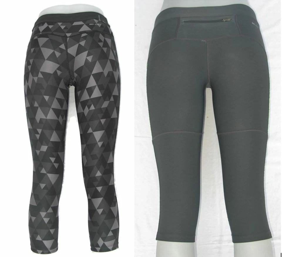 2 pares de calzas Nike ajustadas para correr entrenamiento para mujer talla S calzas cortas negras grises Foto 2 de 4