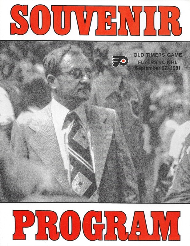 Philadelphia Flyers 1981 Old Timers Game Souvenir Program Fred Shero Simon Nolet