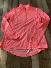 NWT Womens Xersion Quarter Zip, Quick Dri Workout/exercise Top CORAL Size MEDIUM