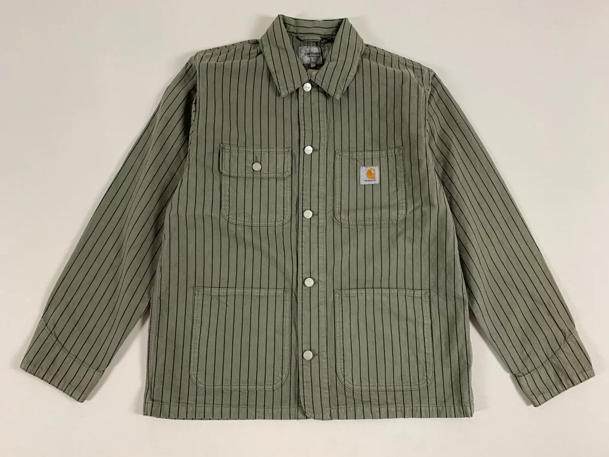 CARHARTT WIP TRADE MICHIGAN CHORE COAT DOLLAR GREEN GARMENT DYED L NWT