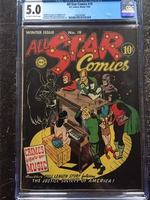 ALL STAR COMICS #19 CGC VG/FN 5.0; OW-W; Sandman w/Sandy;  Simon & Kirby!