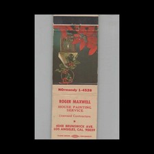 Matchbook Cover Roger Maxwell House Painting Service Los Angeles CA