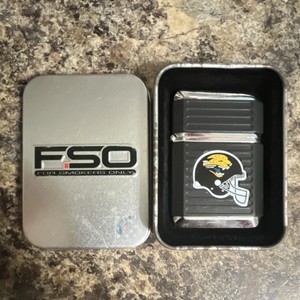 FSO For Smokers Only Black & Silver Lighter w/ Jacksonville Jaguars Helmet