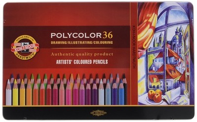 POLYCOLOR 3825 - Farbstifte/Zeichenstifte für Künstler in Metall-Geschenkbox ...
