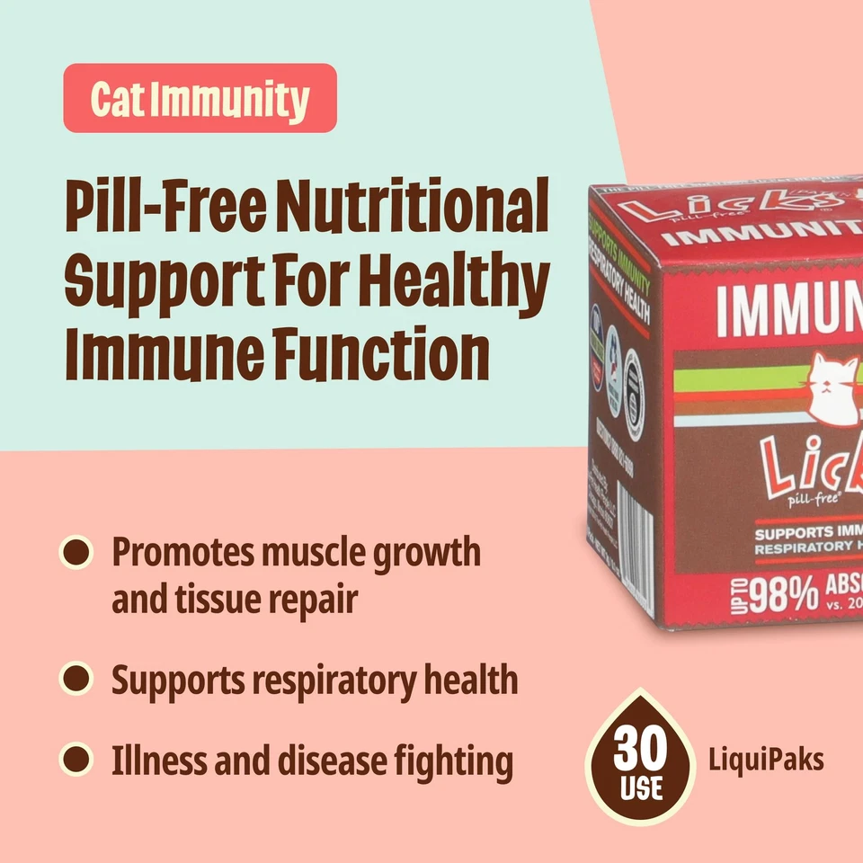 Добавки для поддержки иммунитета кошек без таблеток Licks — упаковка геля для здоровья дыхательных путей... - Изображение 2 из 4