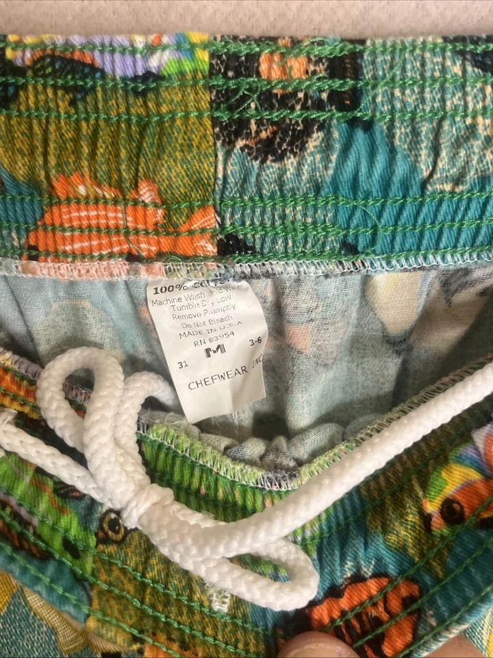Vintage Chef Shorts Tropical Fish Print Size M Clown Angel - Image 3 of 3