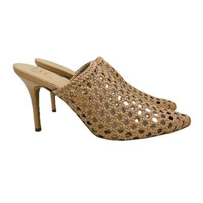 INC Internacional Concepts Womens Heels Size 10 M Tan Brown Mules Woven Slip On