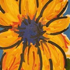 Original ACEO acrylic painting - Yellow Sun sunflower floral art by geekella — photo 2