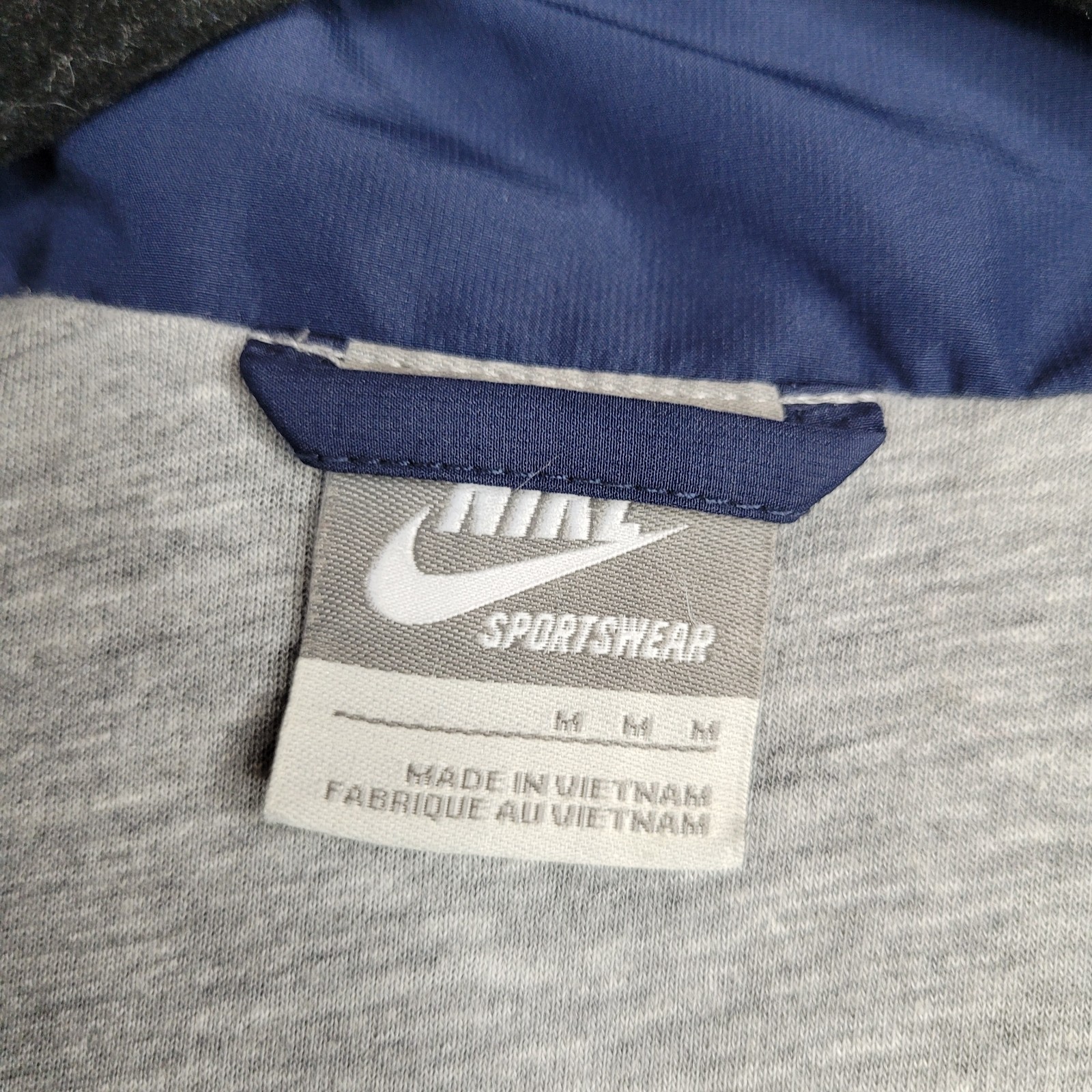 SACAI X NIKE Giacca a vento vintage Y2K Nike uomo M blu navy foderata in pile full zip