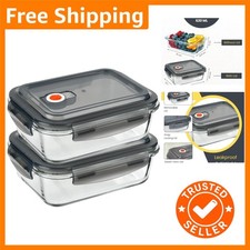 Snap Lock Airtight Glass Storage Boxes - 620ml, Ideal for Meal Prep & Takeaway