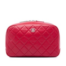 Chanel Medium Quilted Lambskin Curvy Cosmetic...