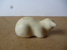 Small pretty cream coloured porcelain cat ornament stamped wd or pm